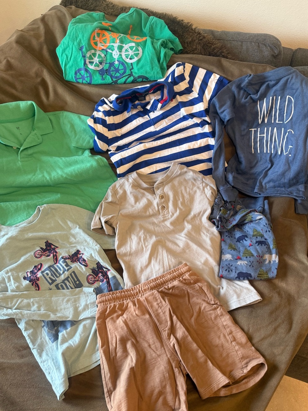 Boys Clothing bundle size 6/S. 2 polo shirts, 1 PJ set, 1 short, & 3 T-shirts.